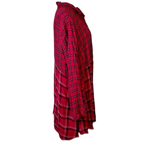 J.Jill Women’s Tartan Plaid Tunic Boho Grunge Cottagecore Babydoll Casual Sz 2XL - Picture 4 of 9